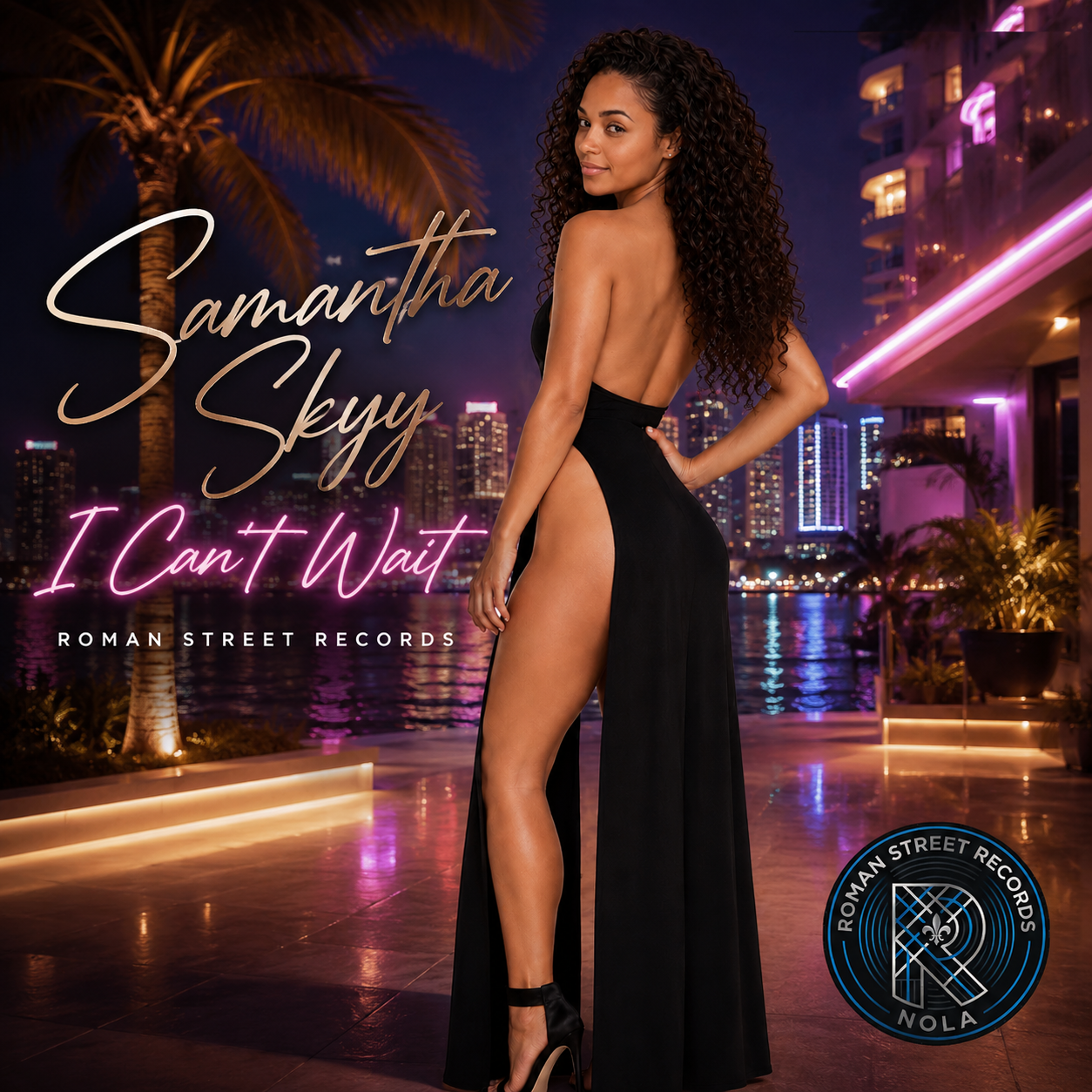 Samantha Skyy - I Can't Wait album cover, Roman Street Records